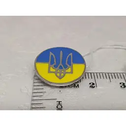 Срібний значок Ірій Тризуб з емаллю. 9511 - мініатюра 3
