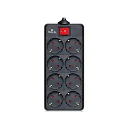 Мережевий фільтр живлення REAL-EL RS-8 PROTECT, 3m, black (EL122300022)