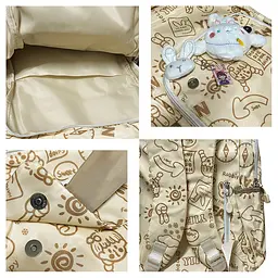 Рюкзак підлітковий No Brand 230632 Beige Зайчик 20 л - мініатюра 3