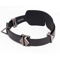 Маска на очі LOCKINK Blindfold Kit, чорна, натуральна шкіра, регульований обсяг - мініатюра 3
