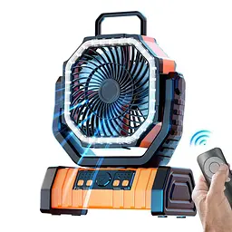 Настільний вентилятор F6 Camping Fan з акумулятором на 20000 mAh, підсвіткою, павербанком та 4 режимами швидкості (00342) - мініатюра 2