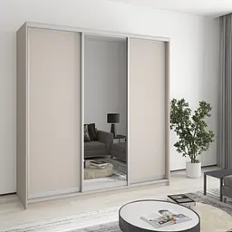 Шафа-купе тридверна MebelStar Комбо AL 2ДСП/Дзеркало 200x60x240 см Кашемір (MBS-1763)