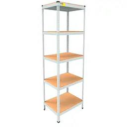 Металевий стелаж Emby Light Series (розмір 2100х600x450мм) 5 полиць ДСП до 100кг Білий