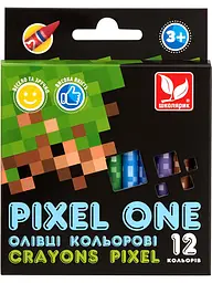 Набір олівців 12 кол. ШКОЛЯРИК Crayons Pixel One (316121007-UA) - мініатюра 3