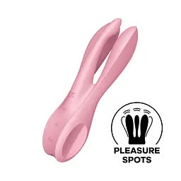 Кліторальний вібратор Satisfyer Threesome 1 Pink з трьома гнучкими пальчиками - мініатюра 1