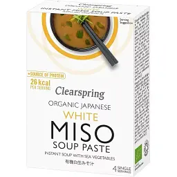 Паста Clearspring для приготовления белого супа Мисо с морскими водорослями 60 г (4 шт. х 15 г)