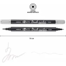 Маркер акварельний Santi Brush Marker SWB-29 світло-сірий двосторонній 6 шт. (391085) - мініатюра 3