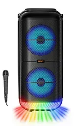 Портативна Bluetooth колонка ZQS-6227 акустична система з мікрофоном та RGB підсвічуванням Чорний - мініатюра 3