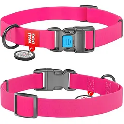 Нашийник для собак Waudog Waterproof водостійкий з QR-паспортом, пластикова пряжка-фастекс, M, Ш 20 мм, Дов 24-40 см (4823089323824)