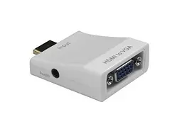 Перехідник HDMI M VGA F (з аудіо інтерфейсом) додаткове живлення micro USB, білий RTL - мініатюра 3