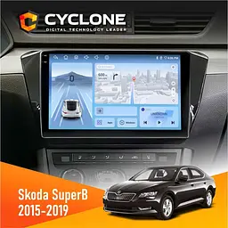 Штатна магнітола Skoda SuperB 2015-2019 Cyclone C10-012 4x64, DSP, 4G Cyclone (НФ-00007760)