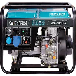 Генератор Синхронний KonnerSohnen KS 6100HDE, 5.5KW, дизель, 230V / 5000 Вт / Дизель (KS6100HDE) - мініатюра 3