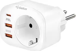 Мережевий зарядний пристрій Gelius Moxie GP-HC050 2 USB QC 3.0 + Type-C PD20 W White - мініатюра 2