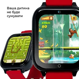 Смарт-годинник JETIX DF100 Pro з 4G відеодзвінком, вібродзвінком і вологозахистом IP67 — White червоний - мініатюра 5