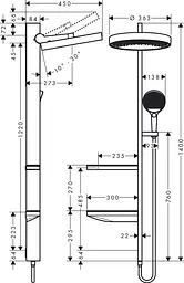 Душова система Hansgrohe Rainfinity Showerpipe 360 1jet Chrome 26842000, Хром - мініатюра 2