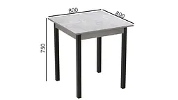 Стіл кухонний Ferrum-decor Агата 75x90x90 Чорний ДСП Бетон 16мм (FRD-105563) - мініатюра 4