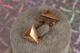 Сережки Xuping Jewelry Великий трикутник 1,6 см золотисті - мініатюра 2