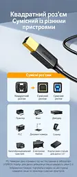 Кабель для принтера UGREEN US135 USB 2.0 USB-A - USB-B 3 м чорний (10351) - мініатюра 8