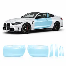 Антигравійна захисна бронеплівка за лекалами для BMW M4 G82/G83 2020-2024 - зони дверей і стійки вікон