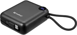 Універсальна мобільна батарея Sandberg 10000mAh 20W PD, QC3.0, USB-C In/Out, PowerThru, with built-in 2xUSB-C cables - мініатюра 4
