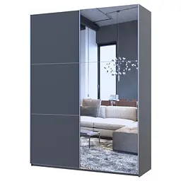 Шафа-купе Doros G-Caiser Графіт Графіт 1 ДСП / 1 дзеркало 180х60х240 (42005088) - мініатюра 2