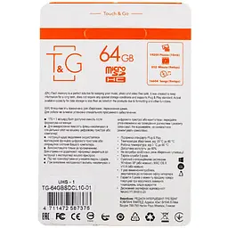 Карта пам'яті TG (UHS-1) microSDXC Class 10 - 64GB (з адаптером) Чорний - мініатюра 2