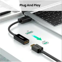 Перехідник Display Port M to HDMI F 4K30Hz black Ugreen (40363) - мініатюра 3