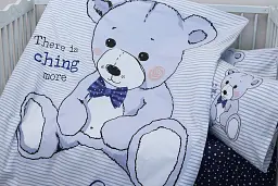 Комплект постільної білизни в ліжечко Tag Tekstil Teddy blue для немовлят Ведмедик (блакитний) - мініатюра 3