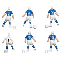 Комплект запасних гравців для настільного футболу Stiga Team Blue/White (7113-2043-22) - мініатюра 2