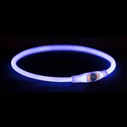 Нашийник для собак Trixie Flash Light Ring USB миготливий силіконовий L–XL 65 см/8 мм синій - мініатюра 3