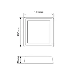 Світильник квадратний накладний Titanum LED 24W 5000K (TL-BHS20-245) - мініатюра 5