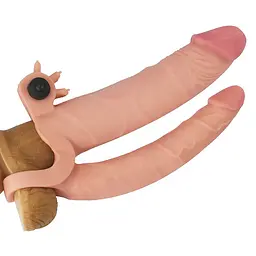 Насадка на пеніс Lovetoy Pleasure X-Tender Double, 18 см (тілесний) - мініатюра 2