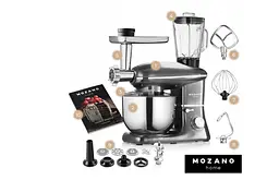 Професійний Кухонний Комбайн 3в1 Тістоміс Mozano Kitchen Machine 2300 Вт чаша 6,2л Silver КУЛІНАРНА КНИГА В ПОДАРОК - мініатюра 2
