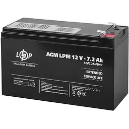 Акумуляторна батарея LogicPower AGM LPM 12В 7.2Аг (LP3863) - мініатюра 3