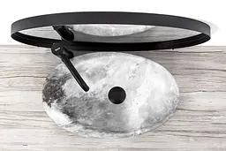 Умивальник Rea Roxy C stone L.gray накладний сірий REA-U6651, Сірий - мініатюра 4