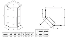 Душова кабіна без піддону Koer SR SC06-90x90x200-TR-07 прозоре скло Easy Clean 8 мм, graphite KR5366, Універсальна, прозорий, графіт - мініатюра 3