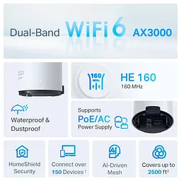 MESH-система TP-Link WiFi-Mesh Deco X50 AX3000, 2xGE LANWAN, 1мод, зовнішня (Deco-X50-Outdoor-1-pack) - мініатюра 5
