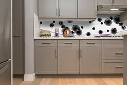 Кухонний фартух Чорні Сфери вінілова наклейка ПВХ кулі абстракція Фіолетовий 60х200 см Happy Pocket Z180877 - мініатюра 5