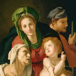 Інтер'єрна картина Свята Родина, Бронзіно, Bronzino, Holy Family, релігійний декор, 60×45 см (id6966) - мініатюра 6