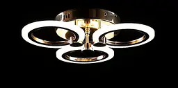 Люстра стельова LED Splendid Ray LK65/3, 80W, золото, білий, сучасний стиль з пультом, димером - мініатюра 4