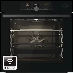 Духова шафа електрична Gorenje 77 л A+ пара дисплей 300°C Wi-Fi чорний