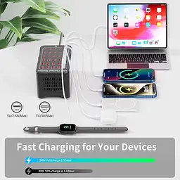 Зарядна станція ILEPO багатопортова на 15 USB портів + 15 Type-C 150 Вт / мережевий мультизарядний пристрій (19018) - мініатюра 13