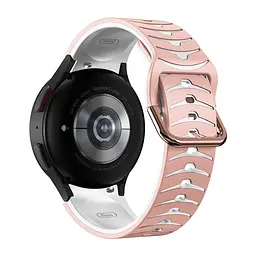Ремінець для Samsung Galaxy Watch 5 Pro 45mm - рожево-білий ширина кріплення 20мм силікон Watchbands Scales (W18-3WB69911119) - мініатюра 2