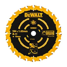 Диск пиляльний DeWALT EXTREME , 184х16, 24 z, ATB, 18 градусів, швидкий різ (DT10302)