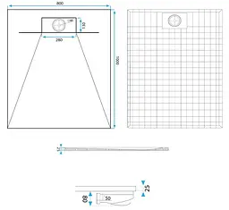 Душовий піддон Rea Bazalt 80x100 carrara white REA-K7000, Мармур - мініатюра 7