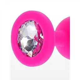 Силіконова анальна пробка Toy Joy Small Diamond Booty Jewel, 7х2.5 см, рожева - мініатюра 3