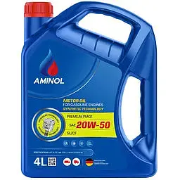 Олива моторна напівсинтетична Aminol Premium PMG1 20W50 API:SL/CF 4 л (181921)