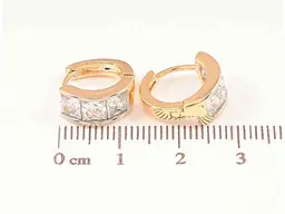 Сережки Xuping Позолота 18K + Родій колечка "Доріжки фіанітів" (260884) - мініатюра 2