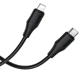 Дата кабель Hoco X124 Bien silicone Type-C to Lightning 27W (1m) Black - мініатюра 2