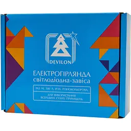 Світлодіодна гірлянда-завіса 3х3 м 300 л різнокольорова USB, IP20 (720995) - мініатюра 7